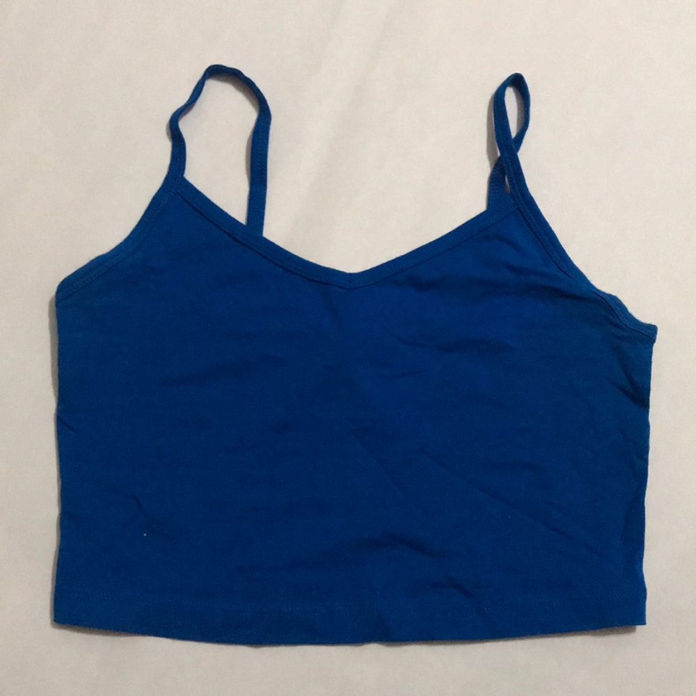 Blue Knit Cropped Top